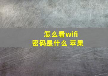 怎么看wifi密码是什么 苹果